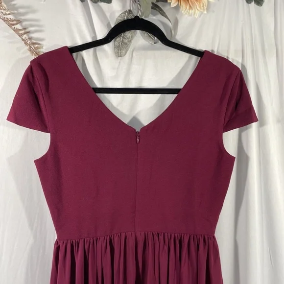 NEW Dress the Population [ Medium ] Corey Chiffon Fit Flare Dress Magenta  - www.rajagirimanappuram.com